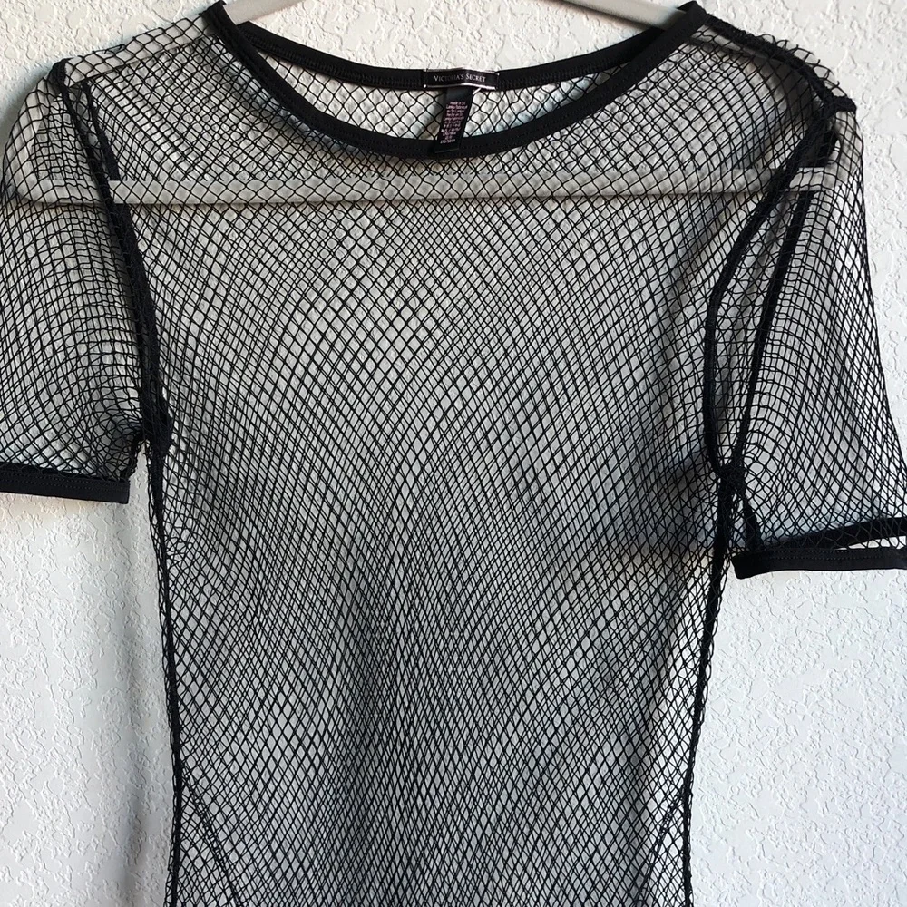 Victoria’s Secret Sheer Fishnet Mesh Slip Dress Lingerie M/L Black